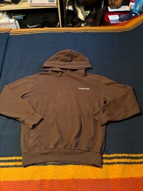 TALENTLESS Brown Pullover Hoodie with Chest Logo unisex